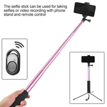 Load image into Gallery viewer, Signature Pink Selfie Stick Tripod with Ring Light and Remote