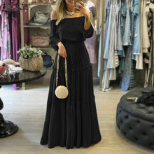 Load image into Gallery viewer, Long Off-Shoulder Boho Dress