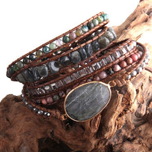 Load image into Gallery viewer, Boho Wrap Bracelets with Natural Stone