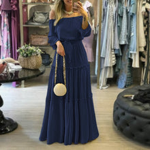 Load image into Gallery viewer, Long Off-Shoulder Boho Dress