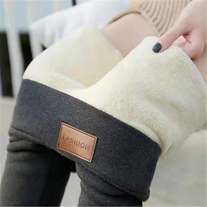 Women Winter Leggings Warm Pants Skinny Thick Velvet Fleece Girl High Waist  Pants with Fur Inside Trousers Thermal Clothes