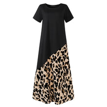 Load image into Gallery viewer, Block Color Leopard Loose Maxi Dress
