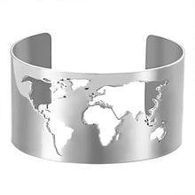 Load image into Gallery viewer, World Map Cut Out Travel Bangle