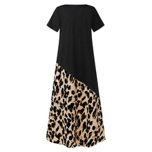 Load image into Gallery viewer, Block Color Leopard Loose Maxi Dress