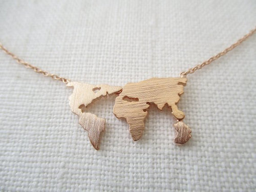 world map necklace