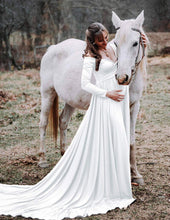 Load image into Gallery viewer, Long Tail Long Sleeved Dress for Photoshoots