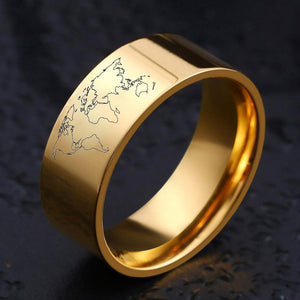 Men's Titanium Map Ring
