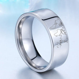 Men's Titanium Map Ring