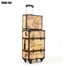 Load image into Gallery viewer, Vintage Map Travel Suitcases
