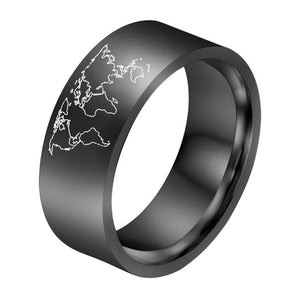 Men's Titanium Map Ring