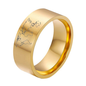 Men's Titanium Map Ring