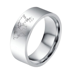 Men's Titanium Map Ring