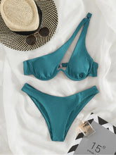 Load image into Gallery viewer, One-Shoulder Cut Out Brazilian Bikini