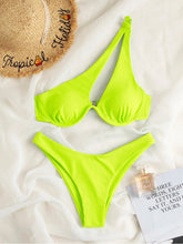 Load image into Gallery viewer, One-Shoulder Cut Out Brazilian Bikini