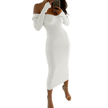 Load image into Gallery viewer, Long Sleeve Knit V-neck or Off the Shoulder Dress