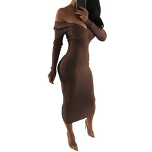 Load image into Gallery viewer, Long Sleeve Knit V-neck or Off the Shoulder Dress