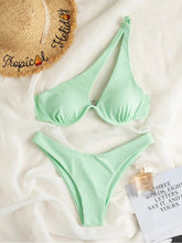Load image into Gallery viewer, One-Shoulder Cut Out Brazilian Bikini