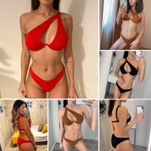 Load image into Gallery viewer, One-Shoulder Cut Out Brazilian Bikini